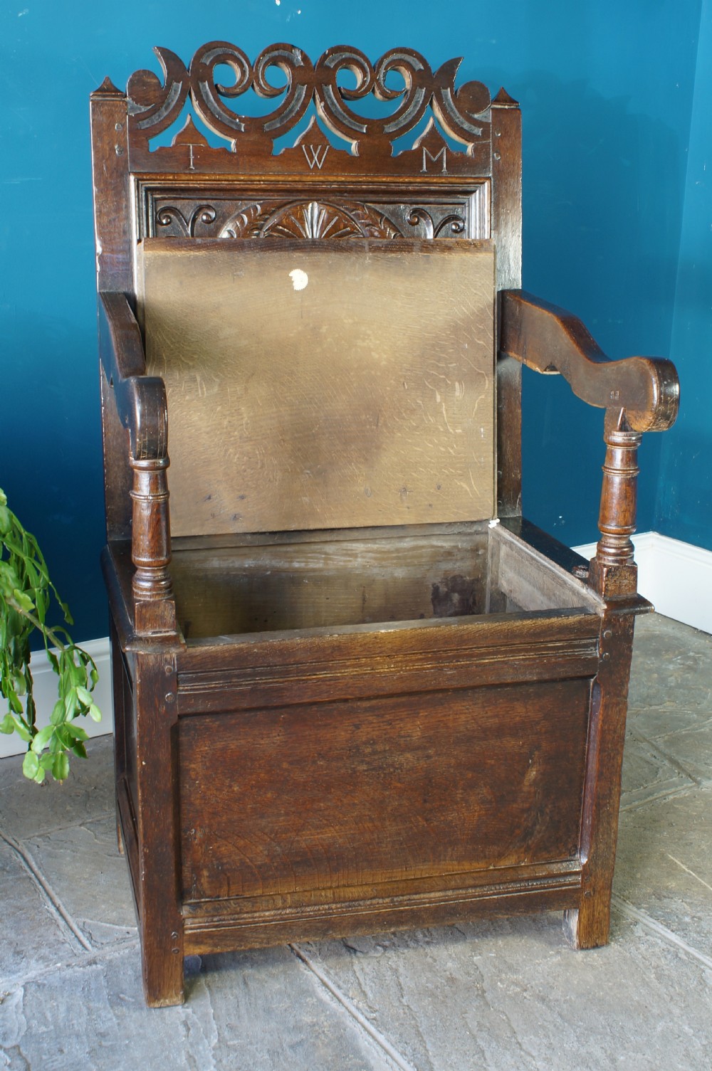 Superb 17th Century Box Seat Lancashire Armchair. View V