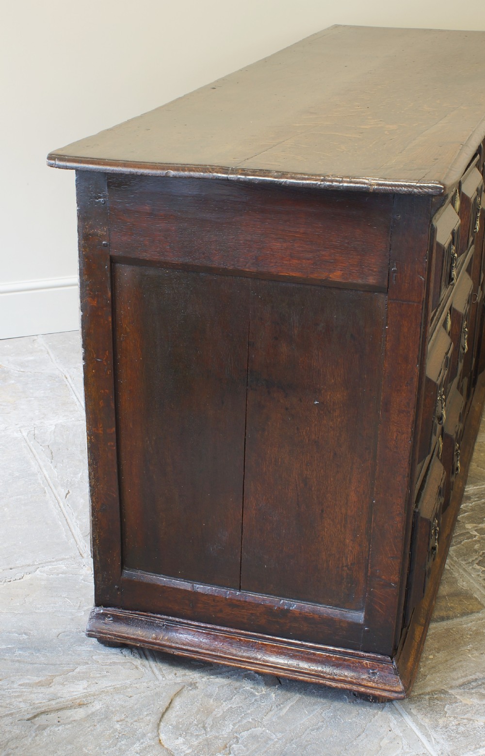 17th Century Oak Cushion Moulded Dresser Base. View XIV