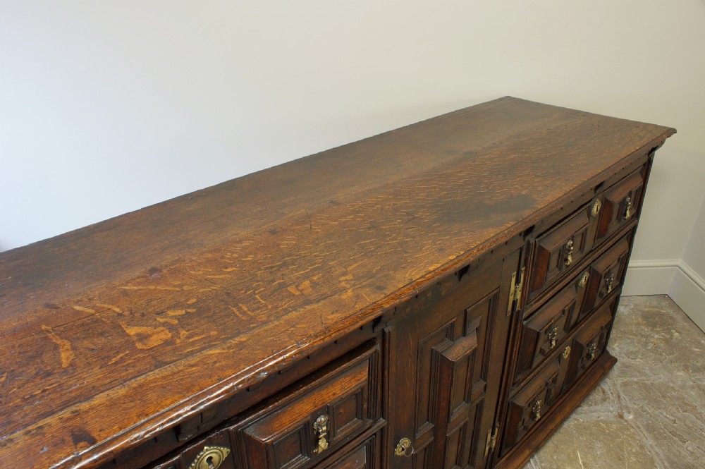 17th Century Oak Cushion Moulded Dresser Base. View XVI