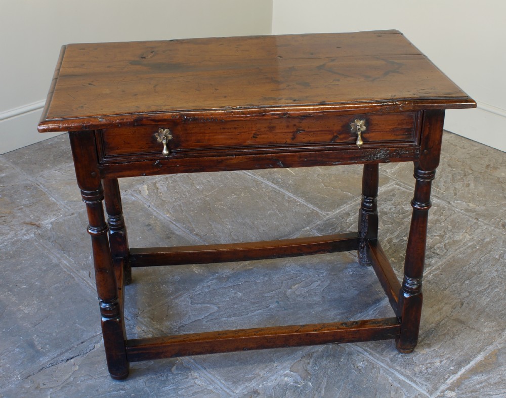 A Rare Late 17th Century Yew Wood Side Table. View X