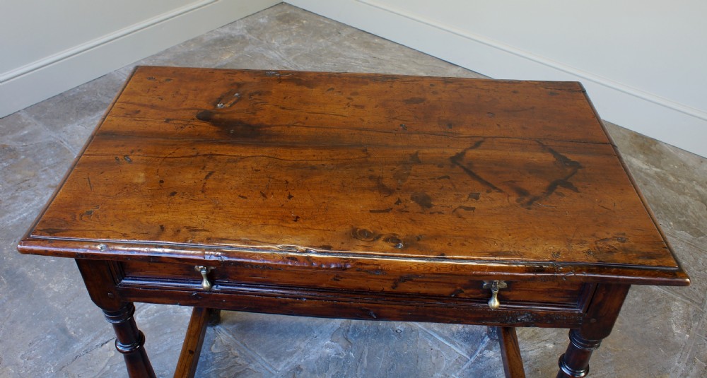 A Rare Late 17th Century Yew Wood Side Table. View V
