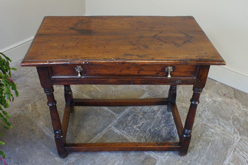 A Rare Late 17th Century Yew Wood Side Table. View IX