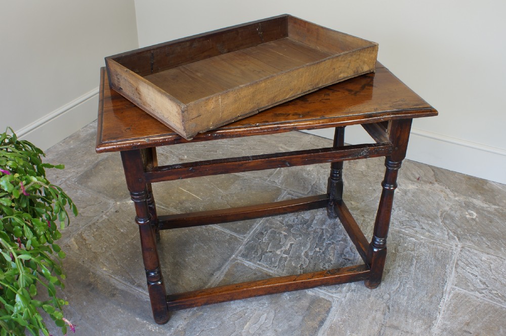 A Rare Late 17th Century Yew Wood Side Table. View XII