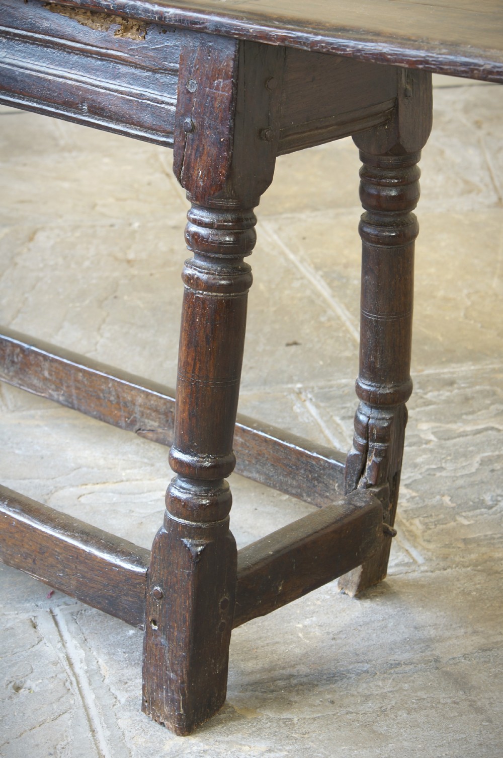 A 17th CENTURY JOINED OAK FORM OR BENCH, CIRCA 1640. View XV