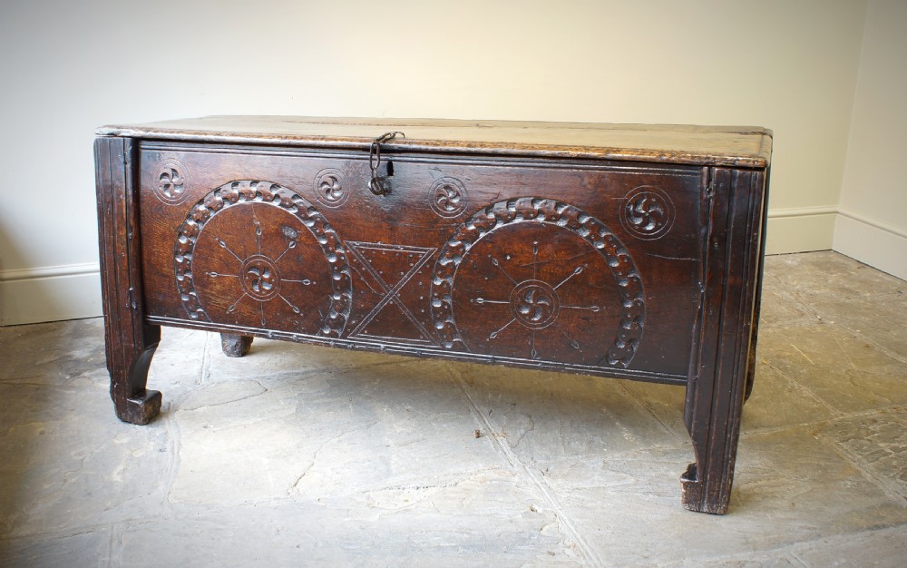 A Rare and Early 16th Century Welsh Oak Coffer.