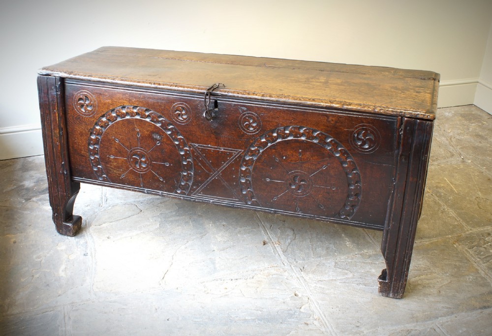 A Rare and Early 16th Century Welsh Oak Coffer. View III