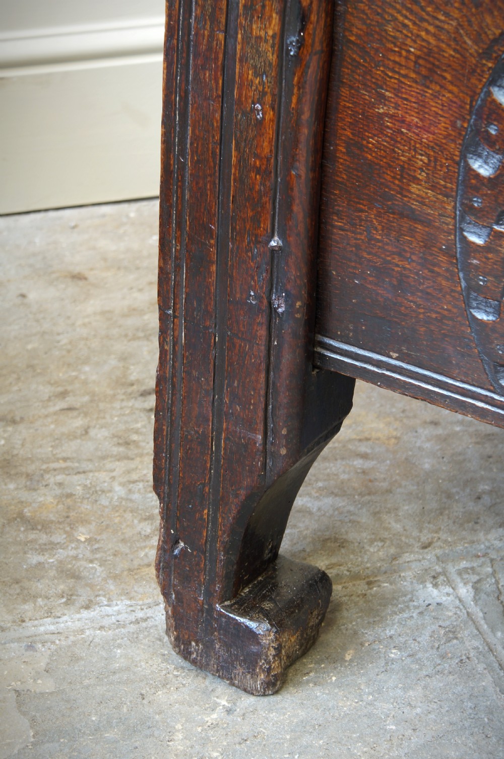 A Rare and Early 16th Century Welsh Oak Coffer. View IV