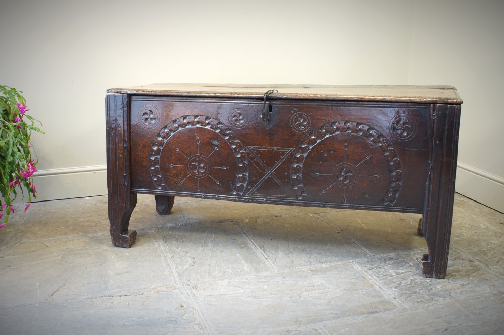 A Rare and Early 16th Century Welsh Oak Coffer. View XII
