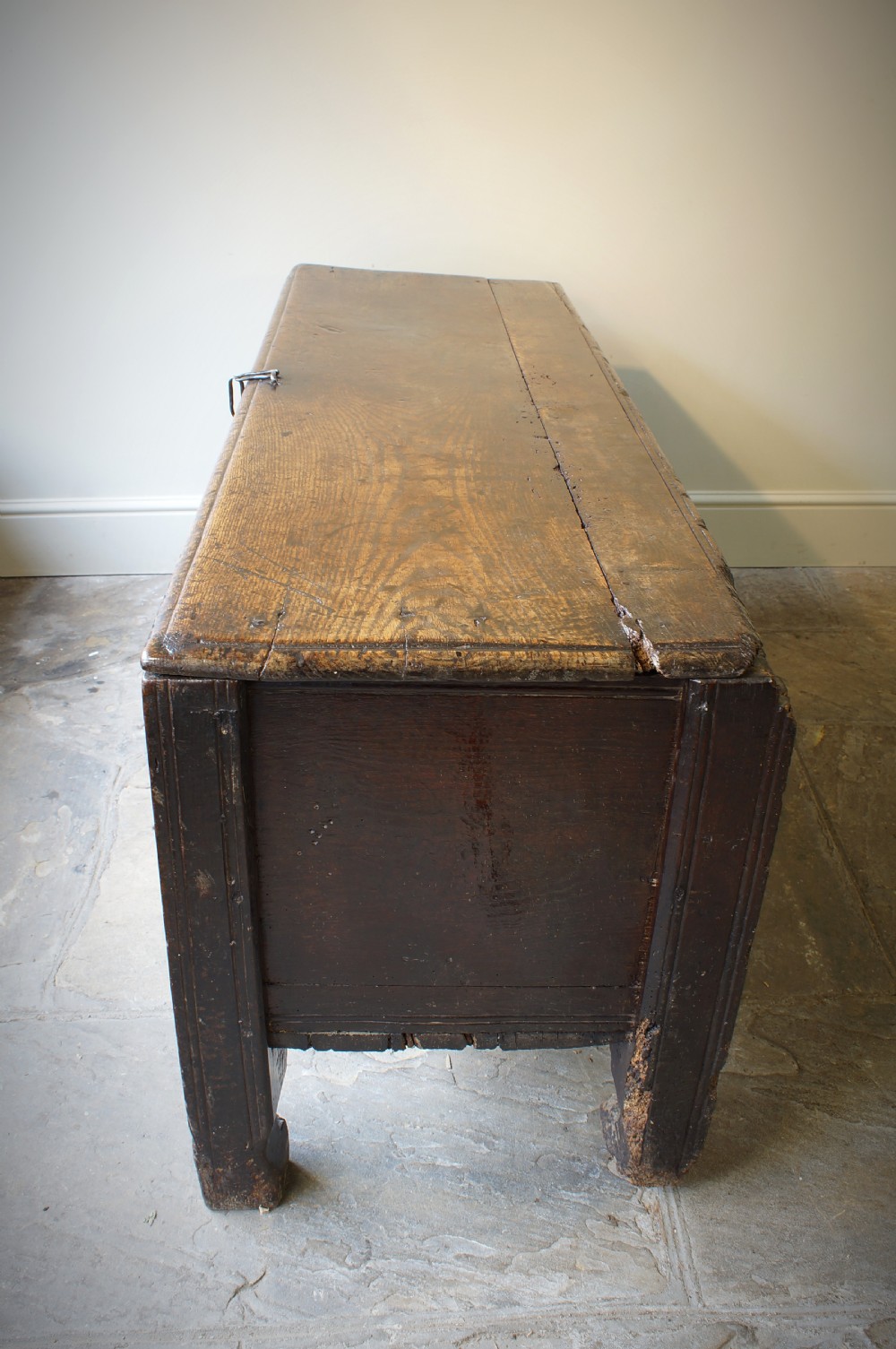 A Rare and Early 16th Century Welsh Oak Coffer. View XV