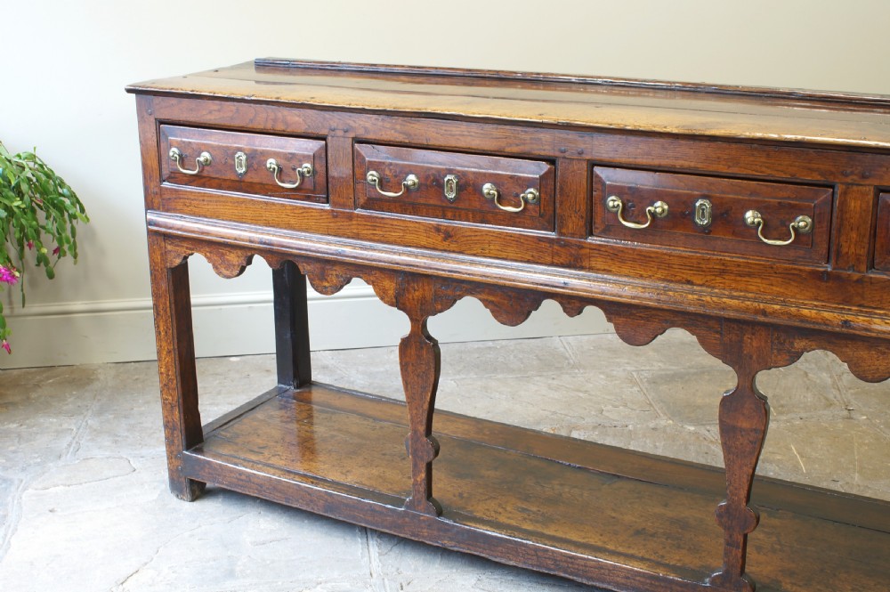 18th Century Oak Dresser Base.  View V