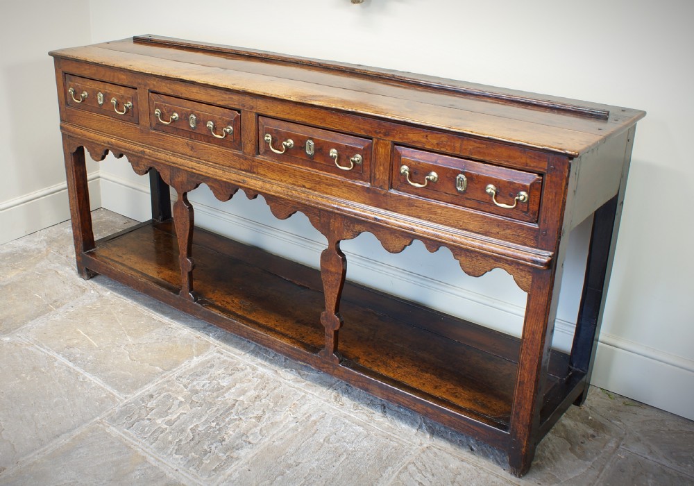 18th Century Oak Dresser Base.  View X