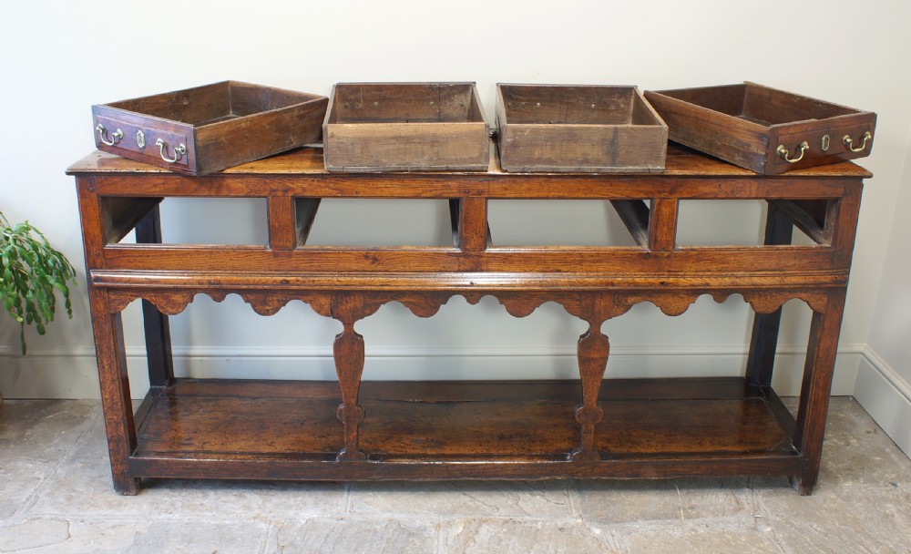 18th Century Oak Dresser Base.  View XII