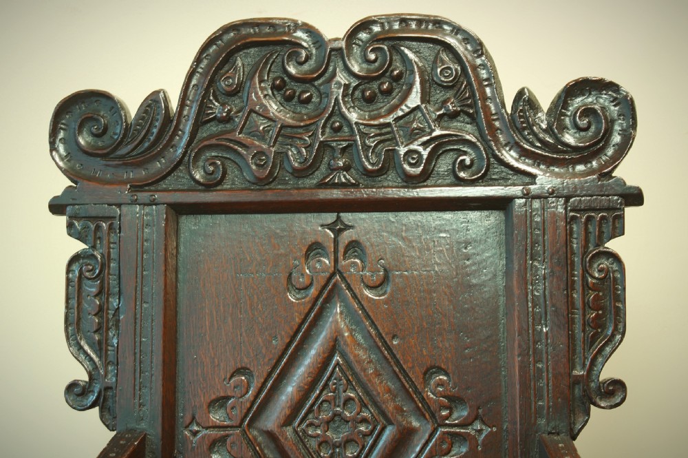  17th Century Oak Yorkshire Armchair.  View V