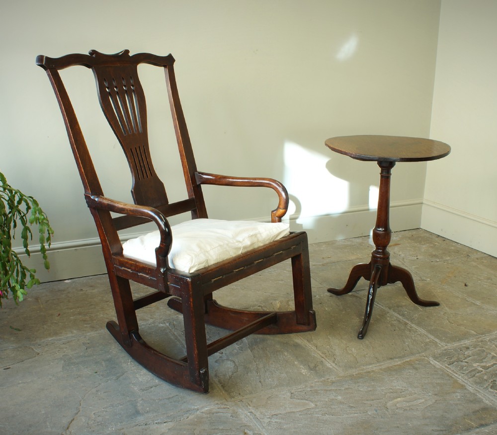 18th Century Walnut Chippendale Rocking Chair. View II