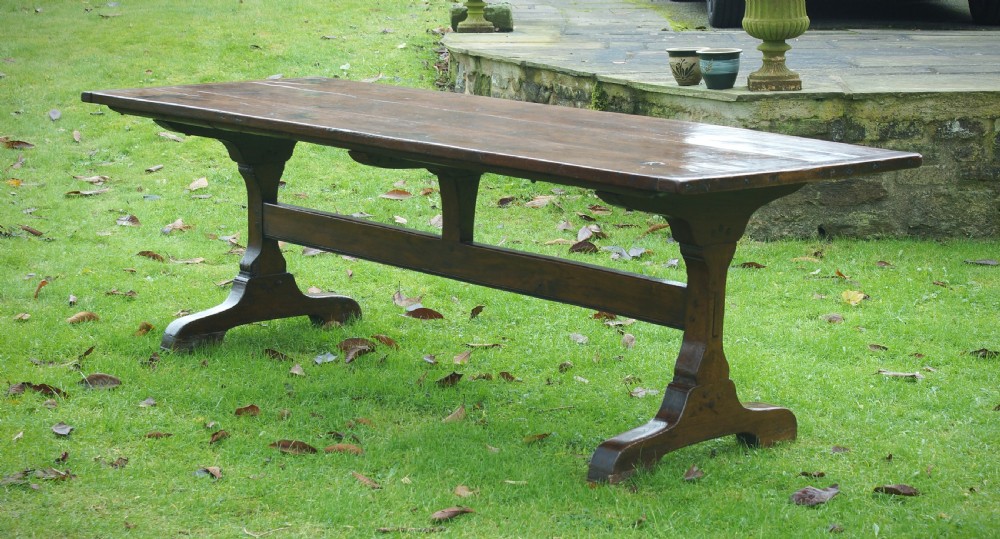 English Oak Trestle Table View XI