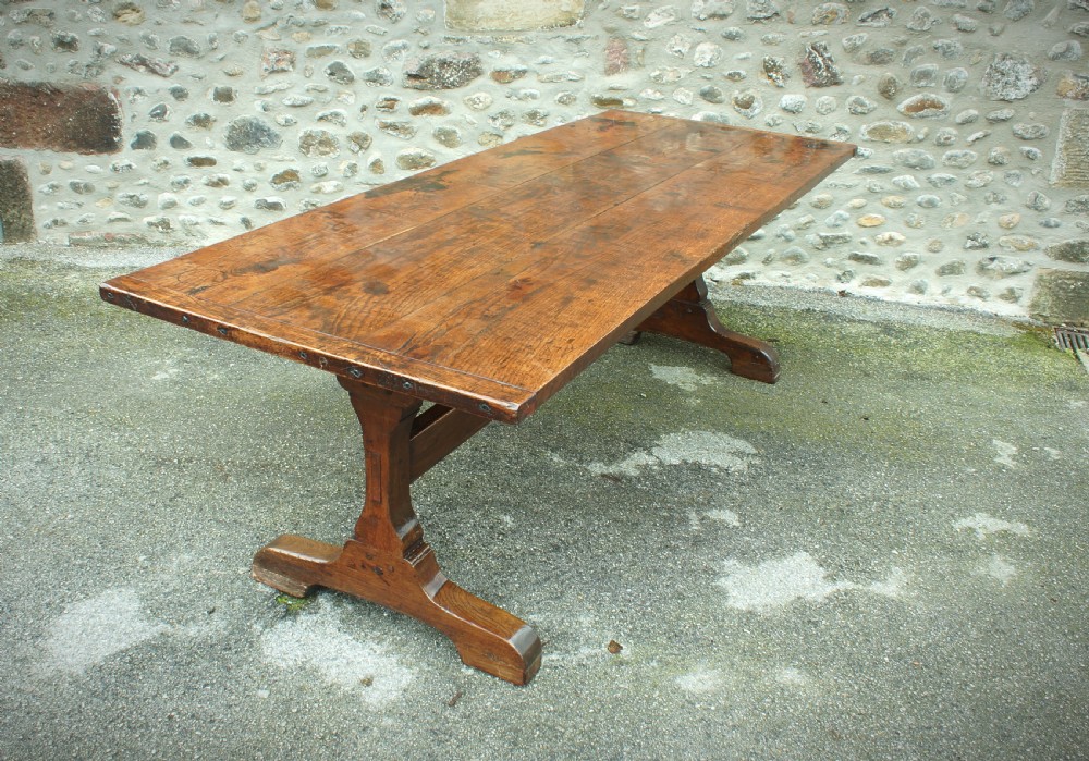 English Oak Trestle Table View IX