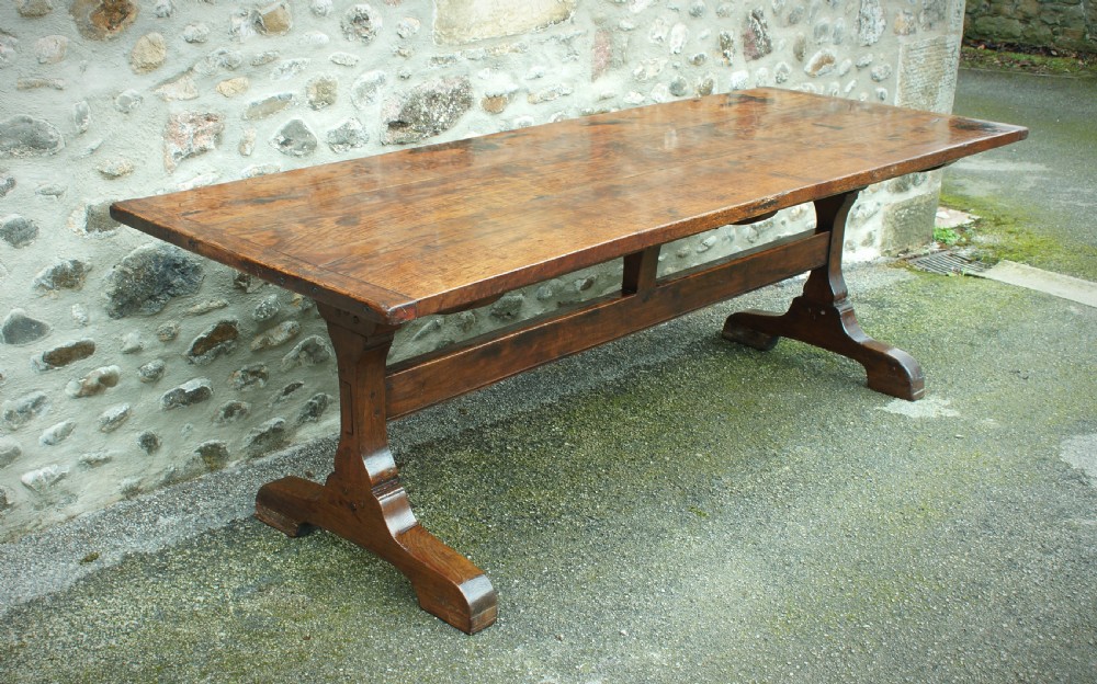 English Oak Trestle Table View XII