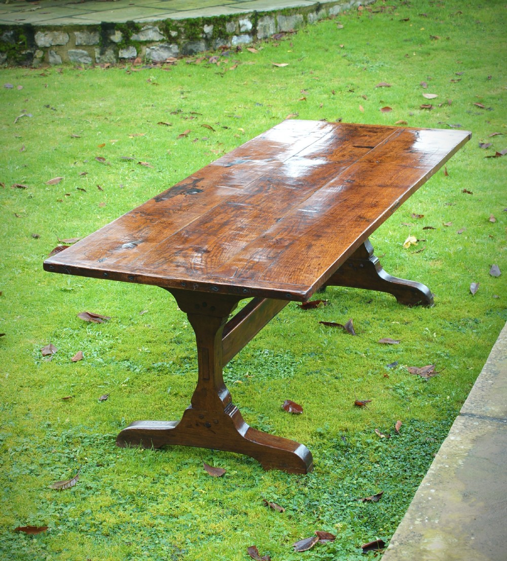 English Oak Trestle Table View II
