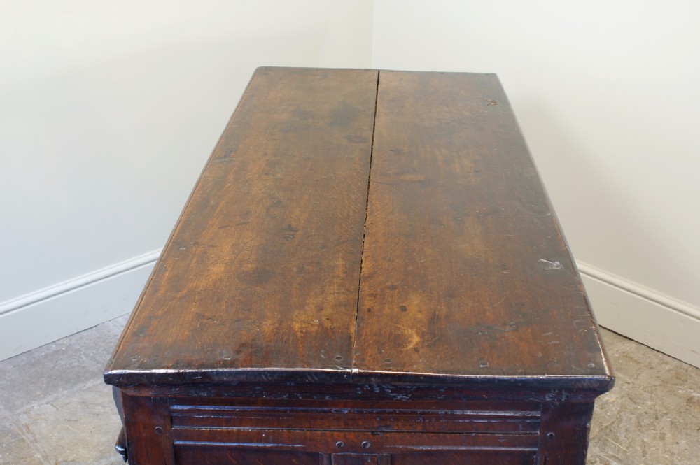 A Superb Late  Elizabethan 16th Century Oak Coffer. View XVII