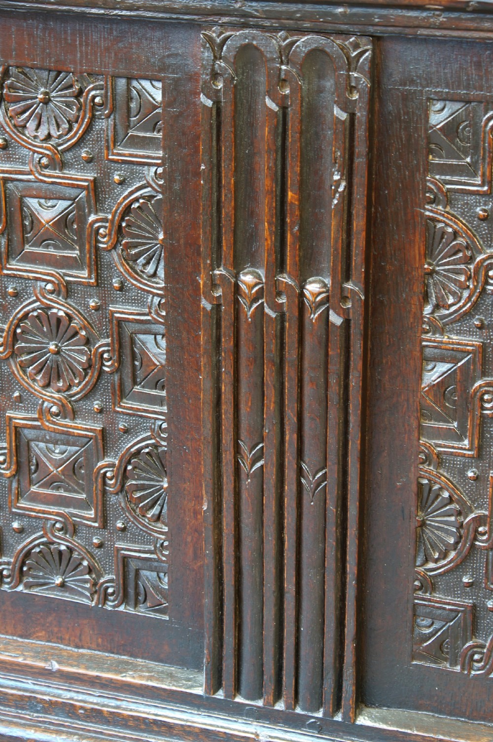 A Superb Late  Elizabethan 16th Century Oak Coffer. View XIX