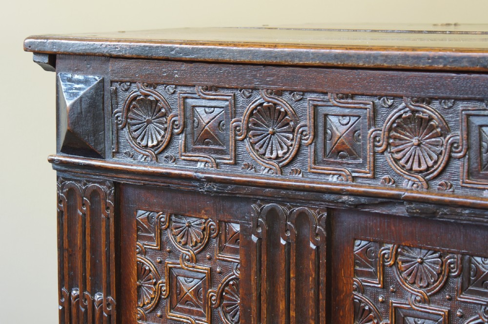 A Superb Late  Elizabethan 16th Century Oak Coffer. View XXI