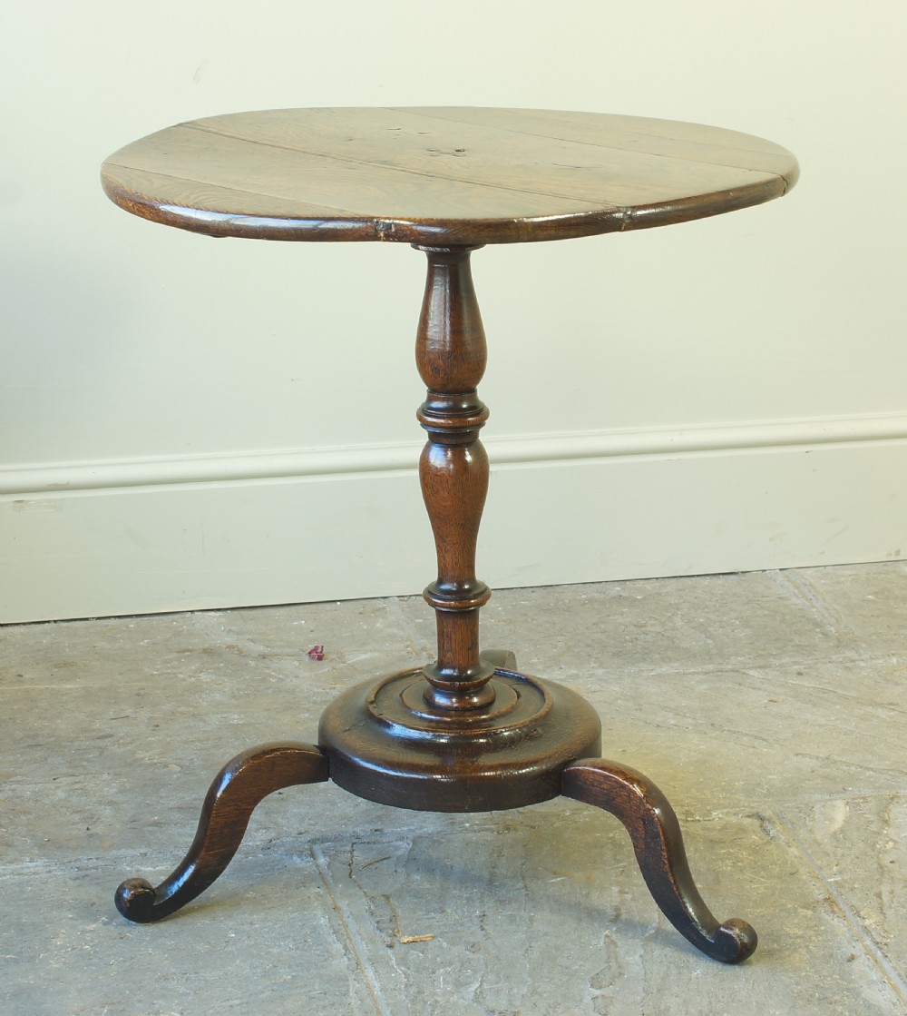 18th Century Oak Tripod Table/ wine table.  View V