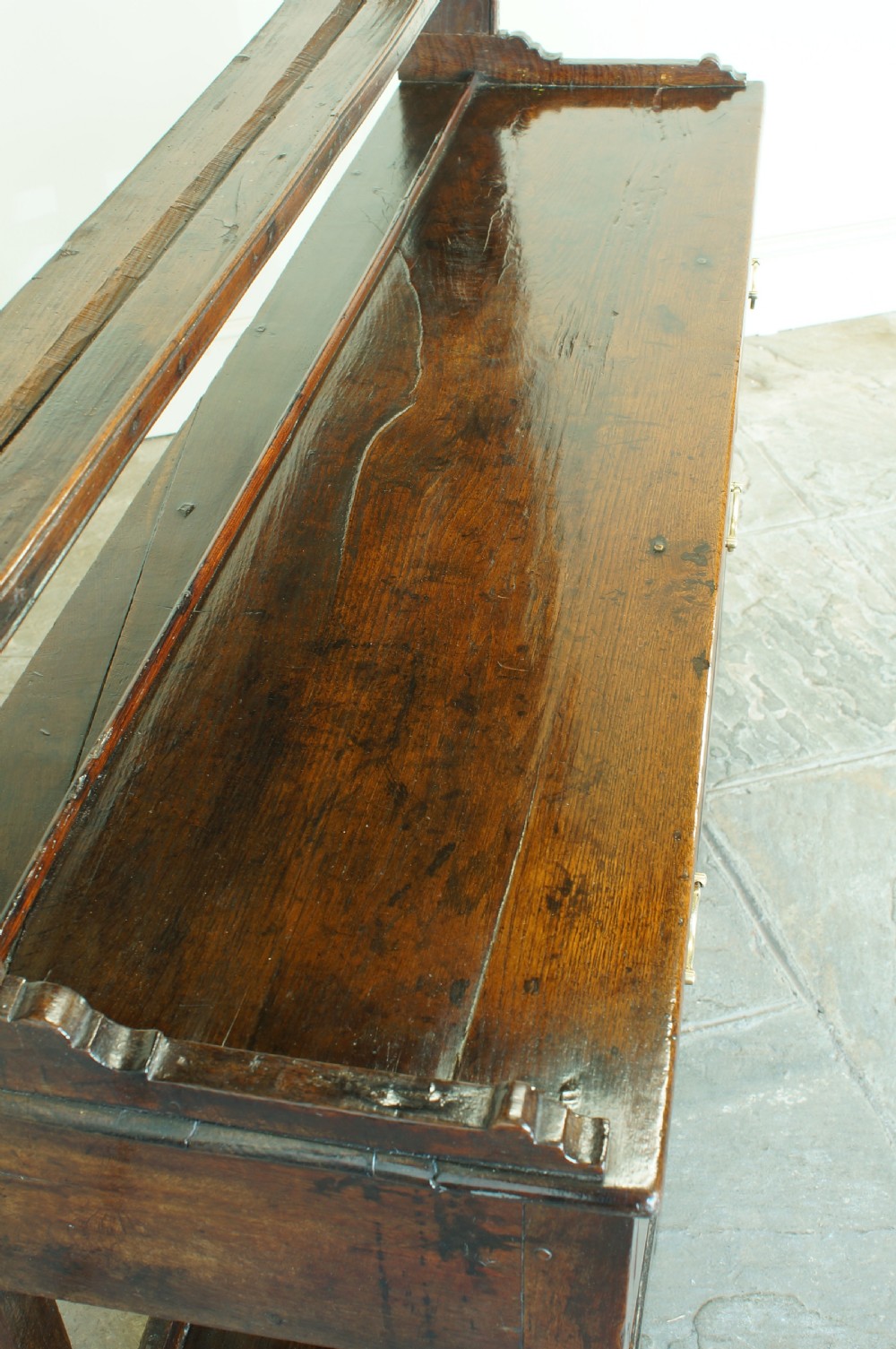 A Small Georgian Oak Potboard Dresser and Rack. View V