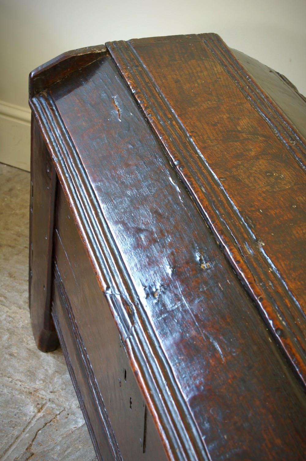 A 16th Century Boarded Oak Clamp-front Meal Chest Or Ark, Welsh Borders, Circa 1550 View III