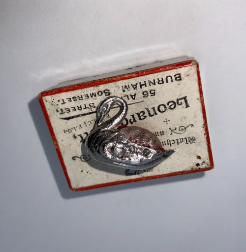 Miniature Silver Swan Pincushion