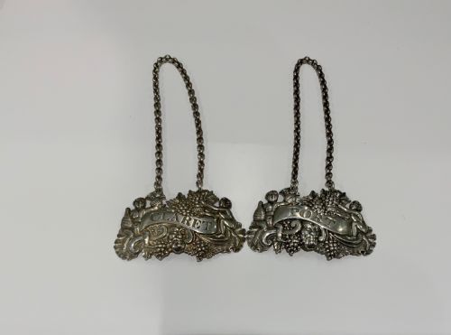Pair of Silver Georgian Labels