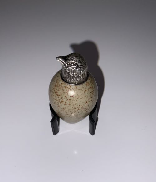 Macintyre Egg Scent Bottle with Birds Head Top.