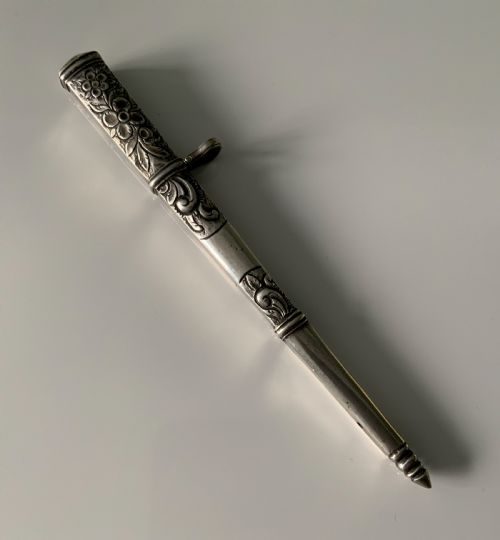 Late 18th Century Dutch Silver Knitting Sheath/scabbard