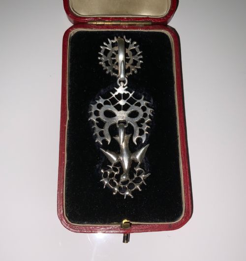 fig 1. French Georgian St Espirit pendant - silver & paste