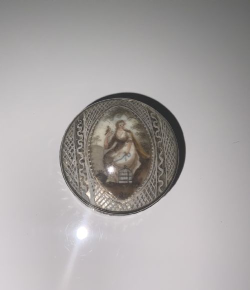 A Very Rare Georgian Silver Patch Box with Miniature