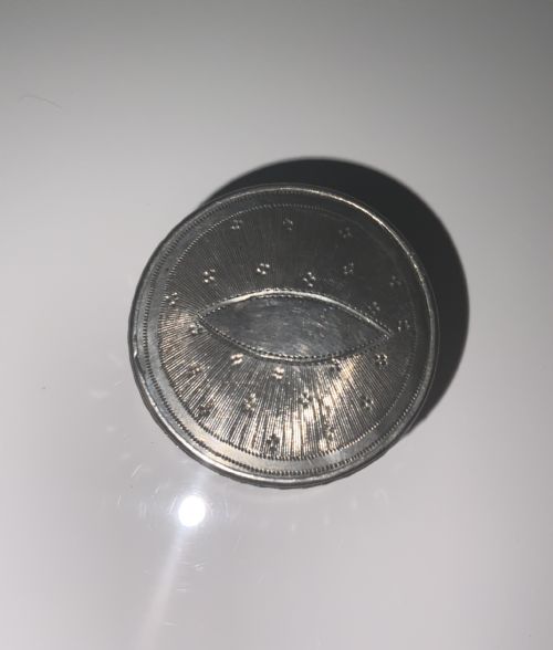 fig 1. A very rare Georgian silver patch box with miniature