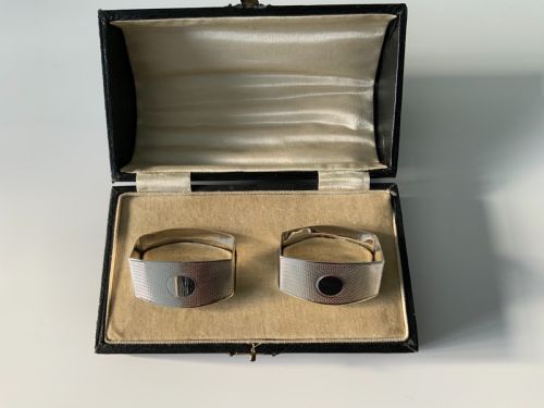 Pair of Silver Art Deco Napkin Rings in Original Box