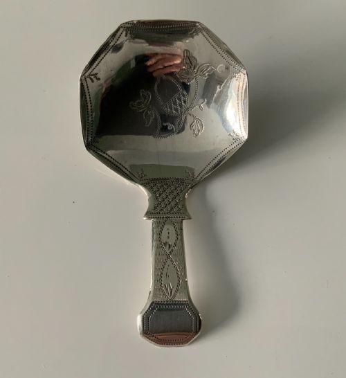 Georgian Octagonal Shaped Silver Caddy Spoon