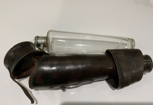 Silver Topped Hunting Flask & Case