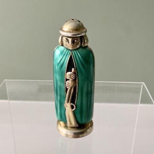 Norwegian Enamel Silver Pepper