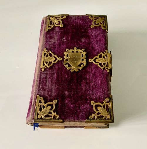Victorian Velvet Covered Common Prayer Book