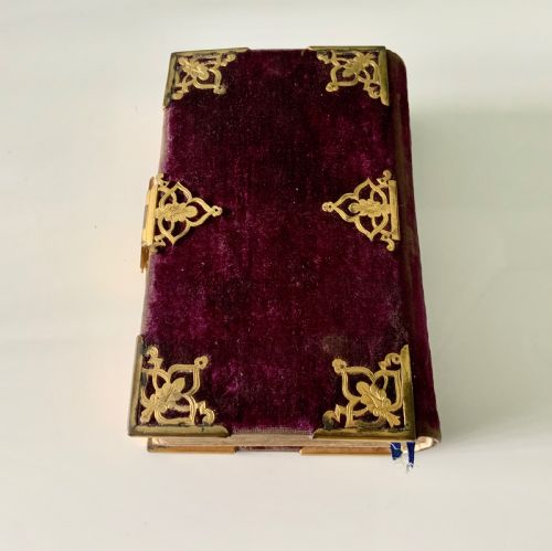 fig 1. Victorian velvet covered common prayer book