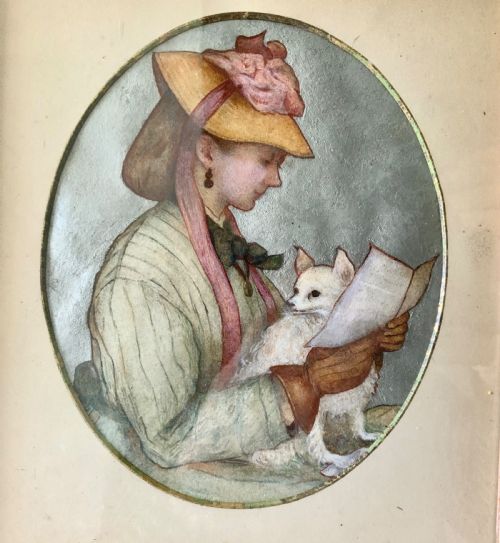 fig 1. Victorian watercolour portrait of a young woman