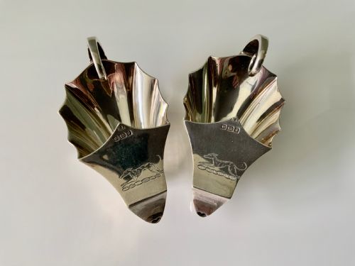 Rare Pair of Silver Salt Pourers