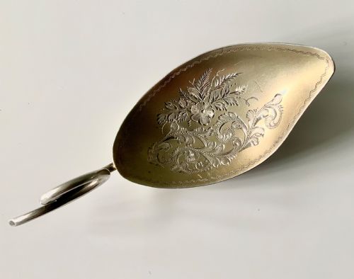 Georgian Silver Leaf Caddy Spoon - Elizabeth Morley
