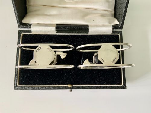 fig 1. Stunning pair of silver napkin rings