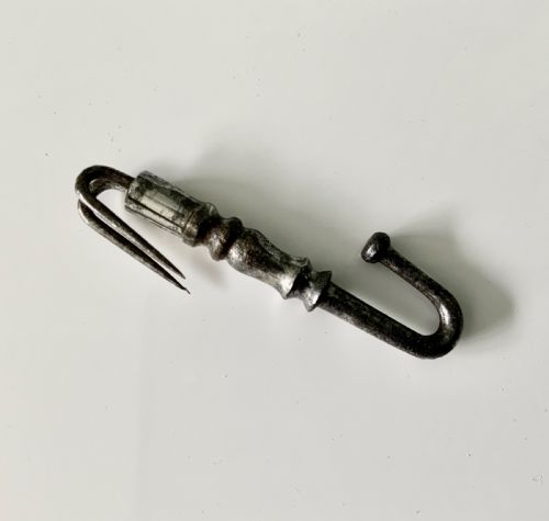 Rare 18th Century Steel Bed Drape Watch Hook