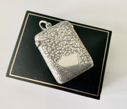 Silver Vesta Case with Photograph Frame