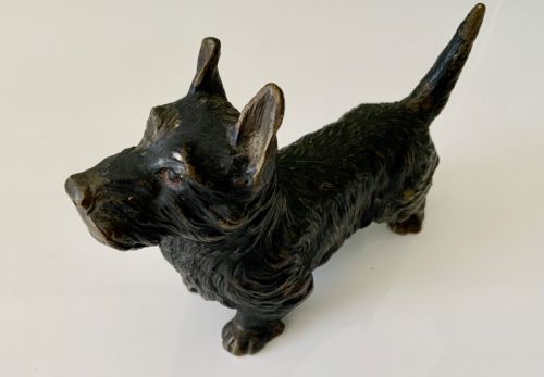 Cold Painted Bronze Scottie Dog