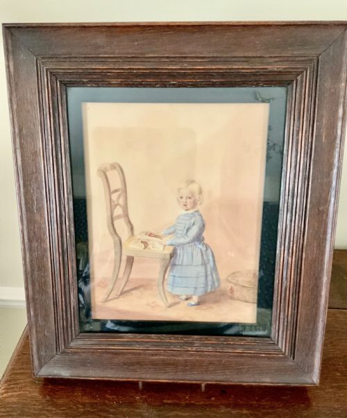 Victorian Watercolour of a Young Girl