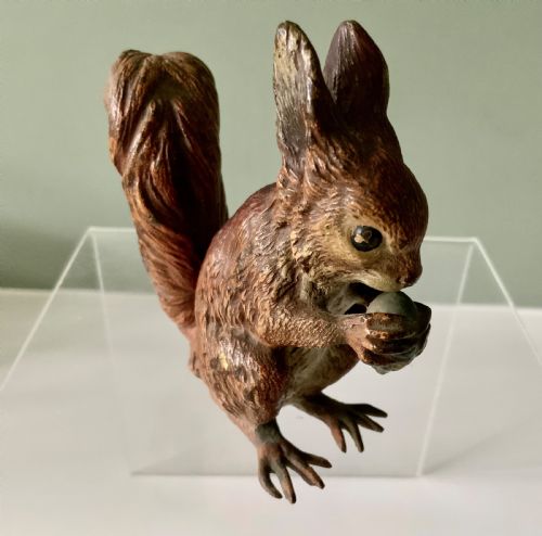 Cold Painted Bronze Squirrel